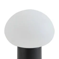 Lámpara de mesa Lindby LED recargable Zelie, negra, aluminio, IP44