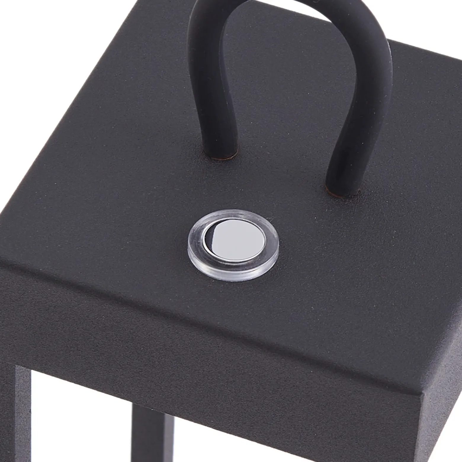 Lámpara de mesa Lindby LED recargable Iruna, negra, metal, 27cm, atenuable.