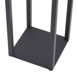 Lámpara de mesa Lindby LED recargable Iruna, negra, metal, 27cm, atenuable.