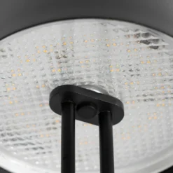 Lámpara de mesa Lindby LED recargable Janea TWIN, negra, metal