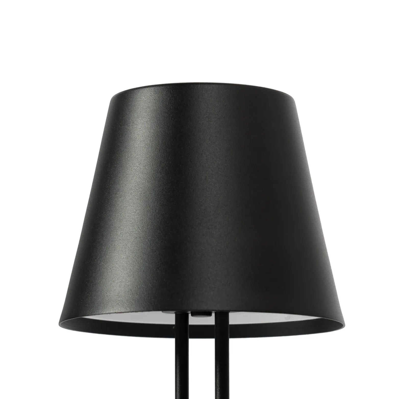 Lámpara de mesa Lindby LED recargable Janea TWIN, negra, metal