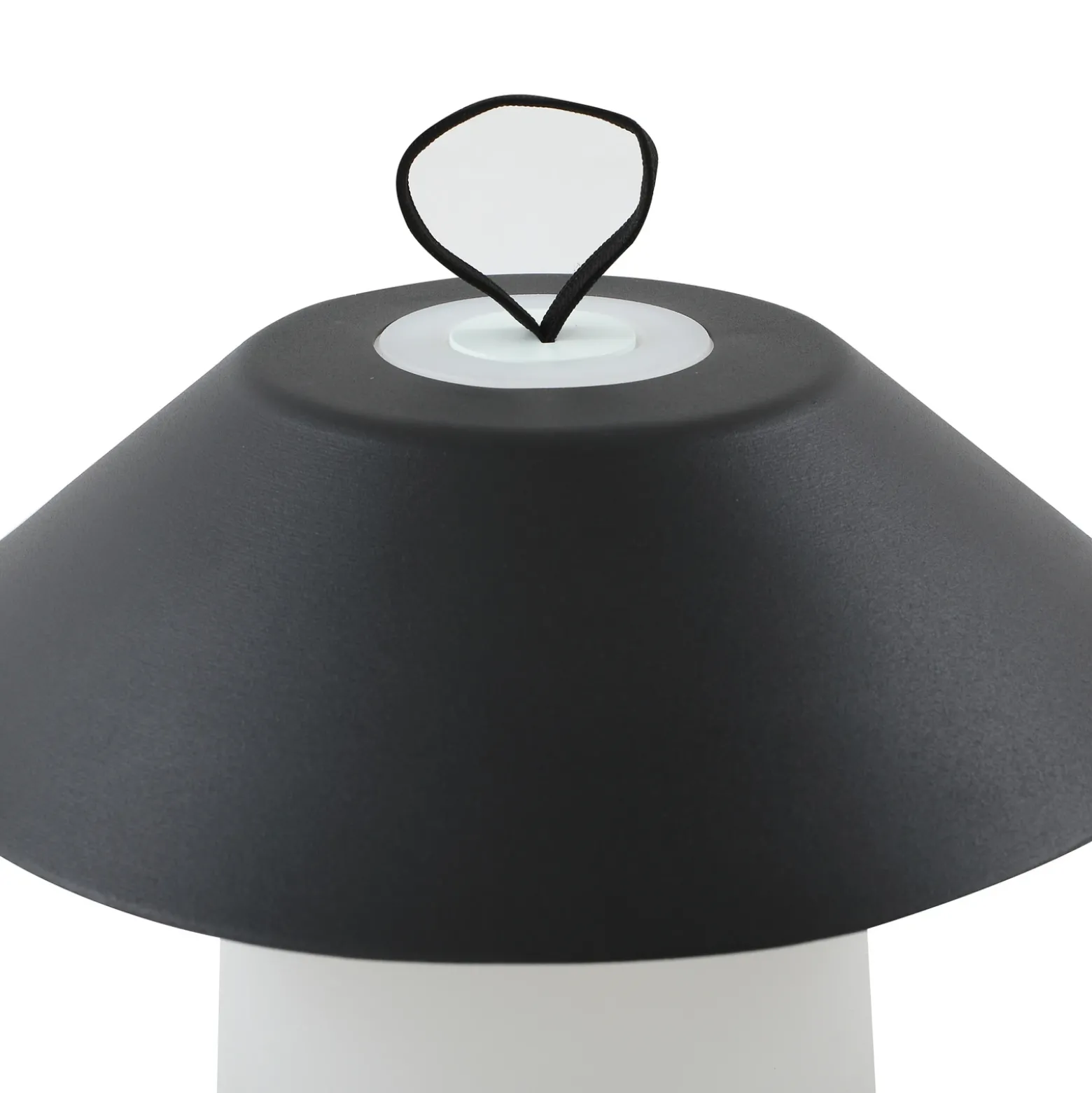 Lámpara de mesa Lindby LED recargable Kalina, negra/blanca, IP44