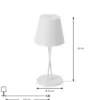 Lámpara de mesa Lindby LED recargable Janea CROSS, blanca, metal