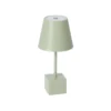 Lámpara de mesa Lindby LED recargable Janea CUBE, verde, metal