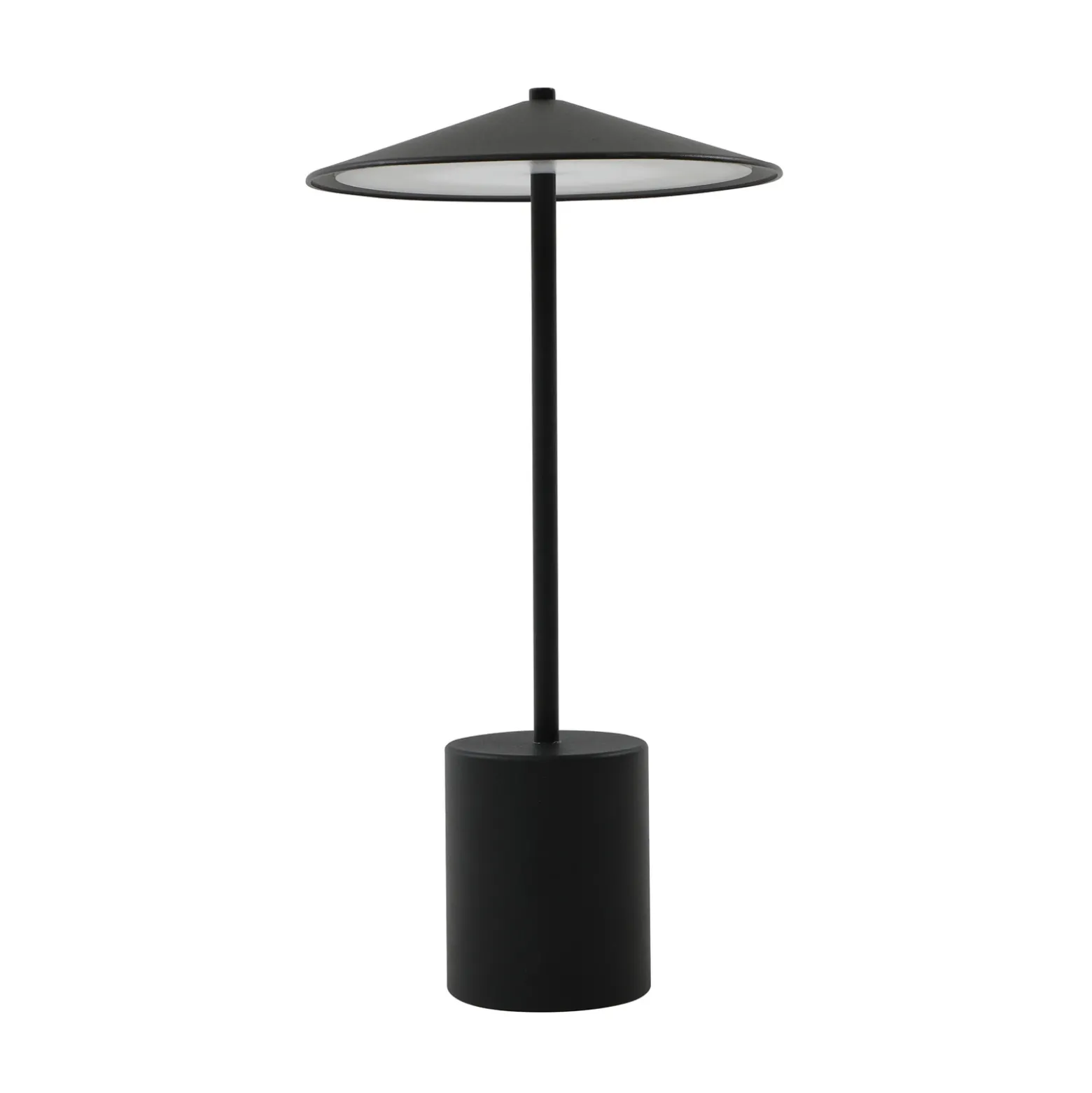 Lámpara de mesa Lindby LED recargable Ayva, negra, aluminio, IP44