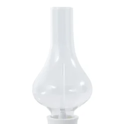 Lámpara de mesa Lindby LED recargable Maxentius, crema, cristal, atenuador