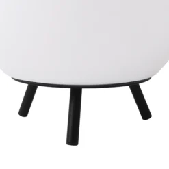 Lámpara de mesa Lindby LED recargable Aurilia, blanco/negro, hierro, IP44