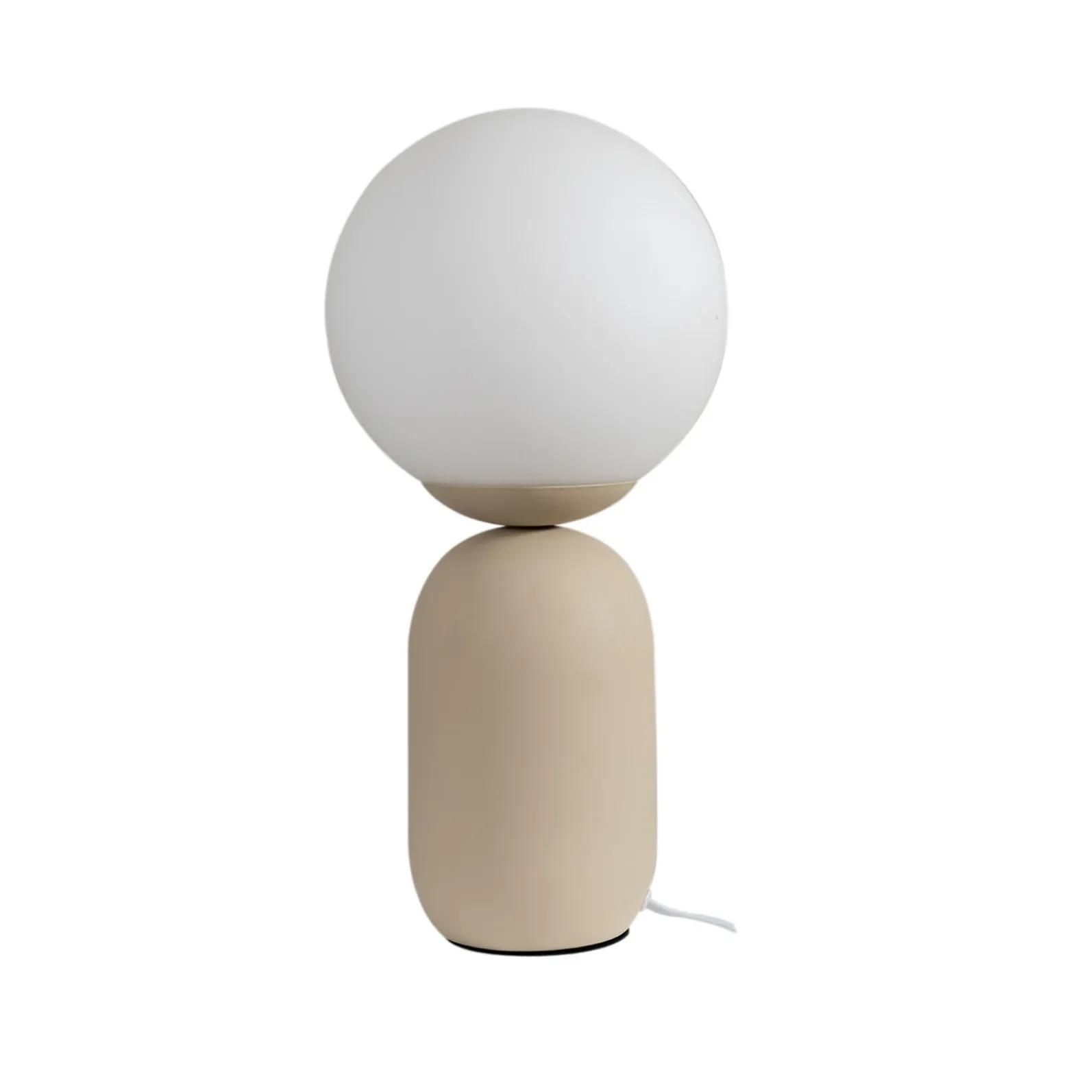 Lámpara de mesa Lindby Lennes, beige, cristal, Ø 20 cm