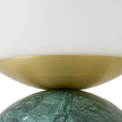 Lámpara de mesa Lindby Lennes x Eva Söllner, verde, mármol, Ø 20 cm