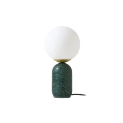 Lámpara de mesa Lindby Lennes x Eva Söllner, verde, mármol, Ø 20 cm