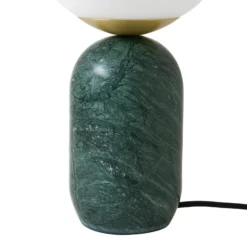 Lámpara de mesa Lindby Lennes x Eva Söllner, verde, mármol, Ø 20 cm