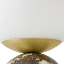 Lámpara de mesa Lindby Lennes x Eva Söllner, marrón, mármol, Ø20 cm