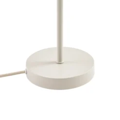 Lámpara de mesa Lindby Libbie, altura 45 cm, lino, color crema, casquillo E27