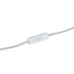 Lámpara de mesa Lindby Lirenda, altura 52 cm, ratán, natural/blanco