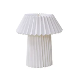 Lámpara de mesa Lindby Magali, blanca, papel, Ø 34 cm, E14