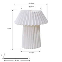 Lámpara de mesa Lindby Magali, blanca, papel, Ø 34 cm, E14