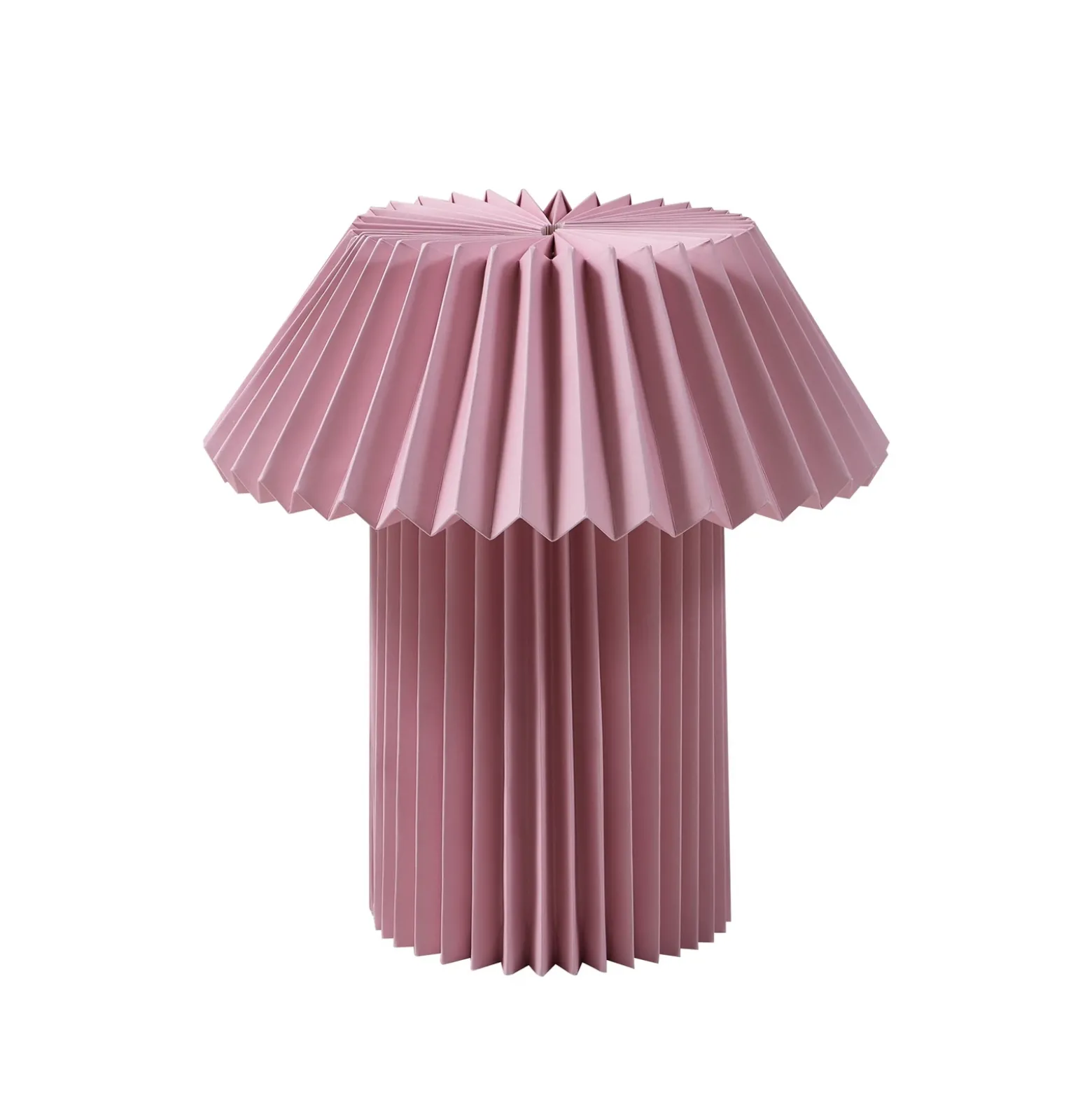 Lámpara de mesa Lindby Magali, rosa, papel, Ø 34 cm, E14