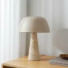 Lámpara de mesa Lindby Magritt, beige, metal, piedra, 41 cm