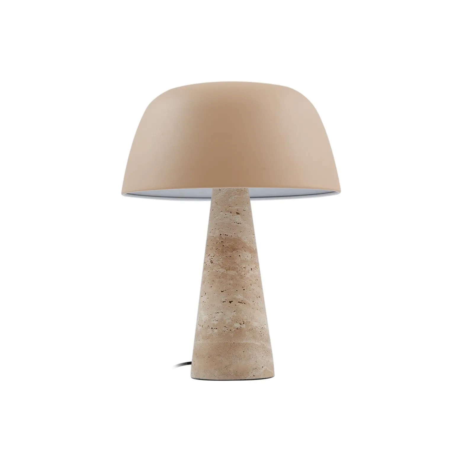 Lámpara de mesa Lindby Magritt, beige, metal, piedra, 41 cm