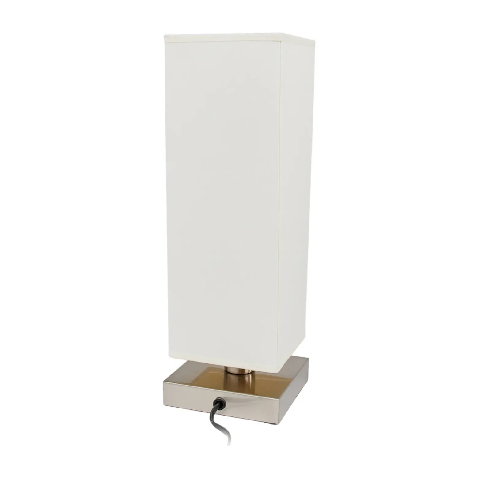 Lámpara de mesa Lindby Martje, altura 35 cm, blanca, textil, metal