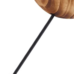 Lámpara de mesa Lindby Mayumi, altura 31 cm, madera, textil