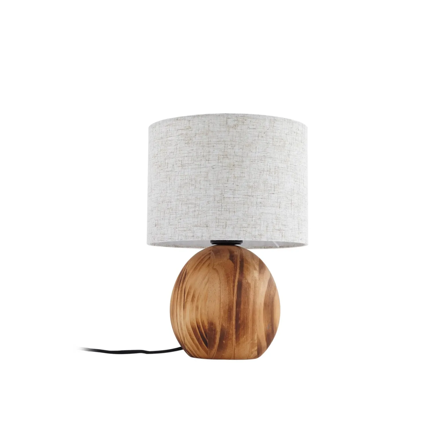 Lámpara de mesa Lindby Mayumi, altura 31 cm, madera, textil