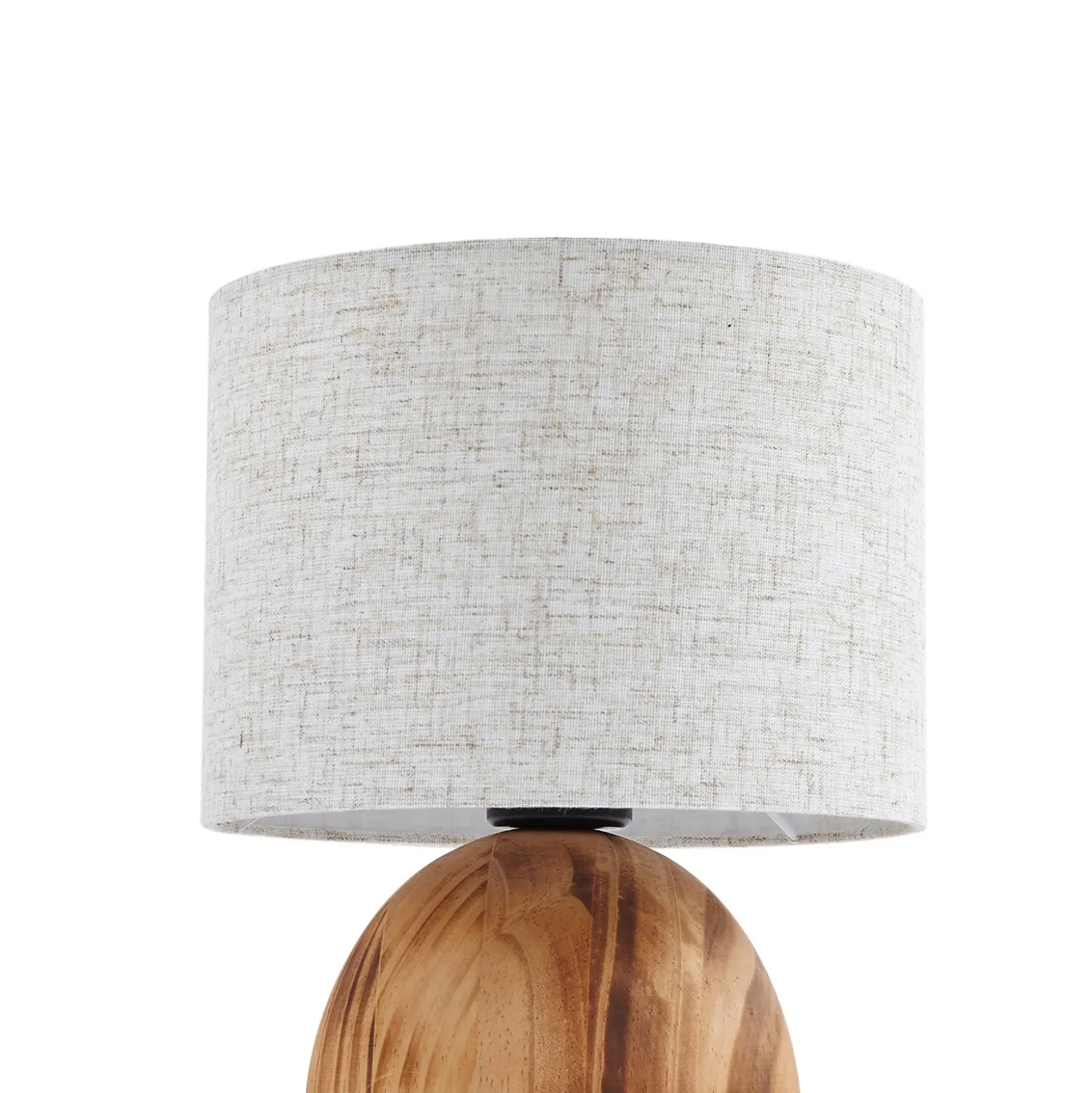 Lámpara de mesa Lindby Mayumi, altura 31 cm, madera, textil