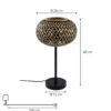 Lámpara de mesa Lindby Nerys, negra, bambú, Ø 28 cm