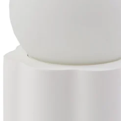 Lámpara de mesa Lindby Nielson, blanca, altura de la pantalla 8,5 cm, yeso