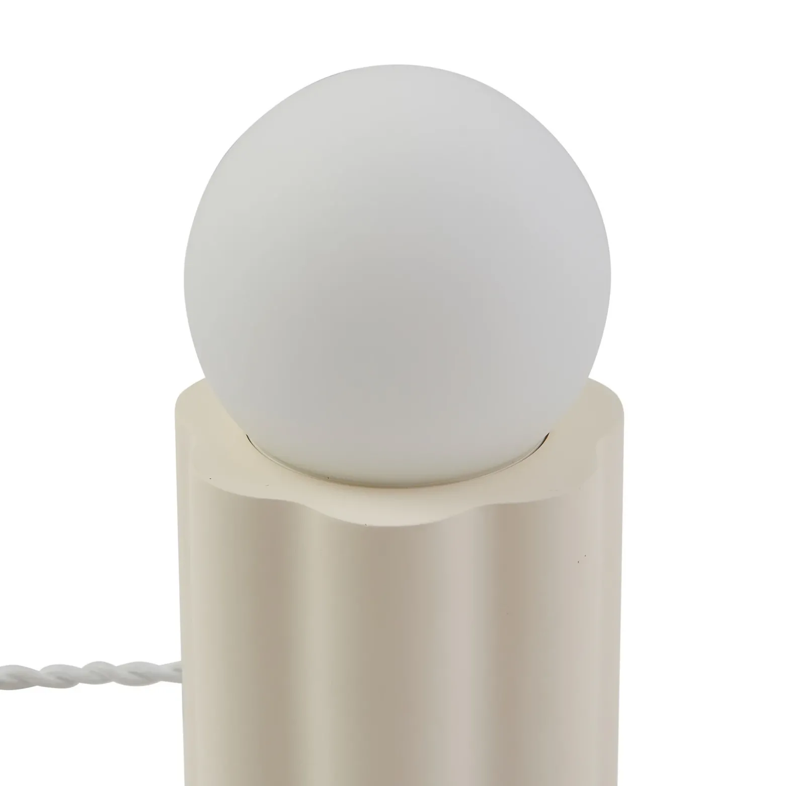 Lámpara de mesa Lindby Nielson, beige, altura pantalla 8,5 cm, yeso