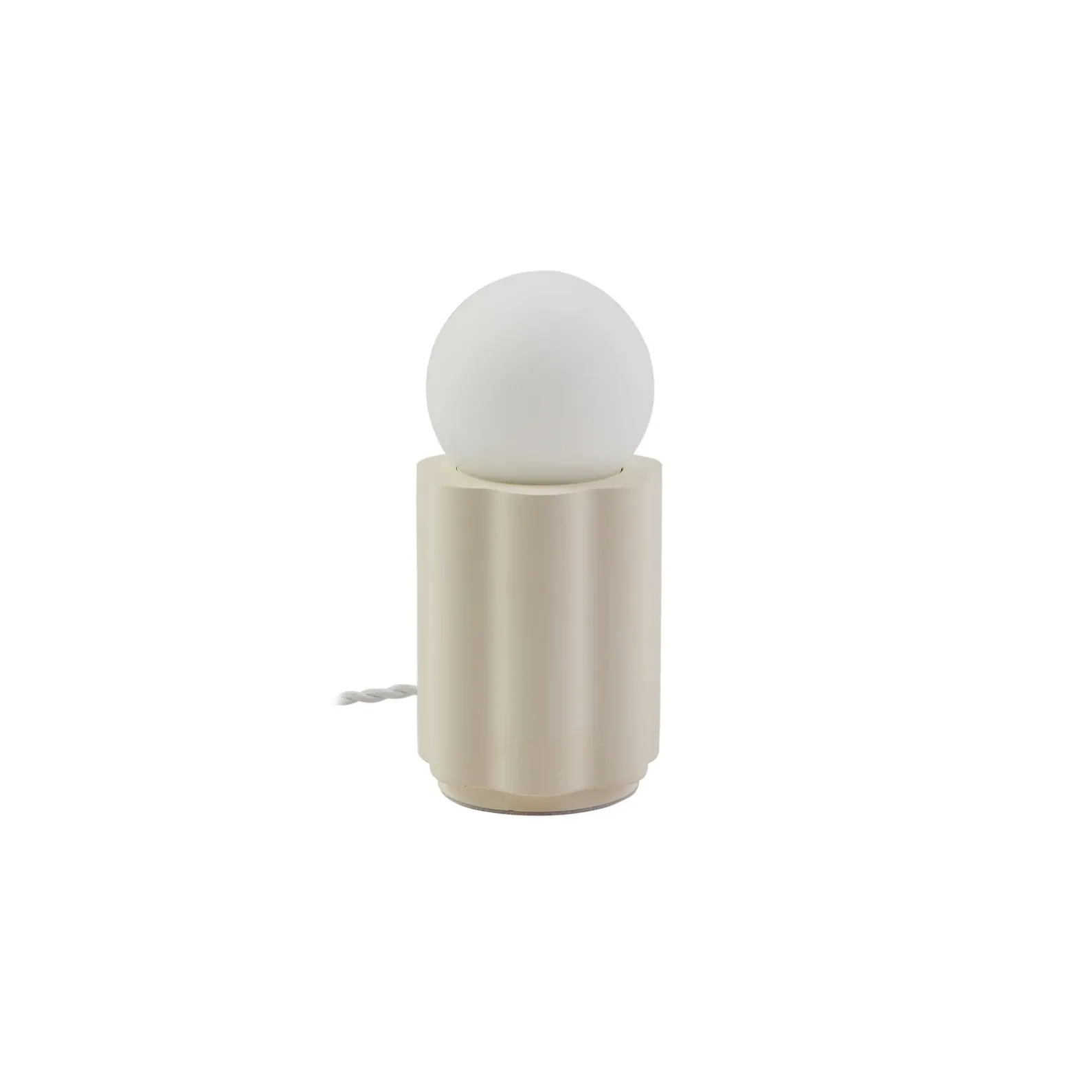 Lámpara de mesa Lindby Nielson, beige, altura pantalla 8,5 cm, yeso