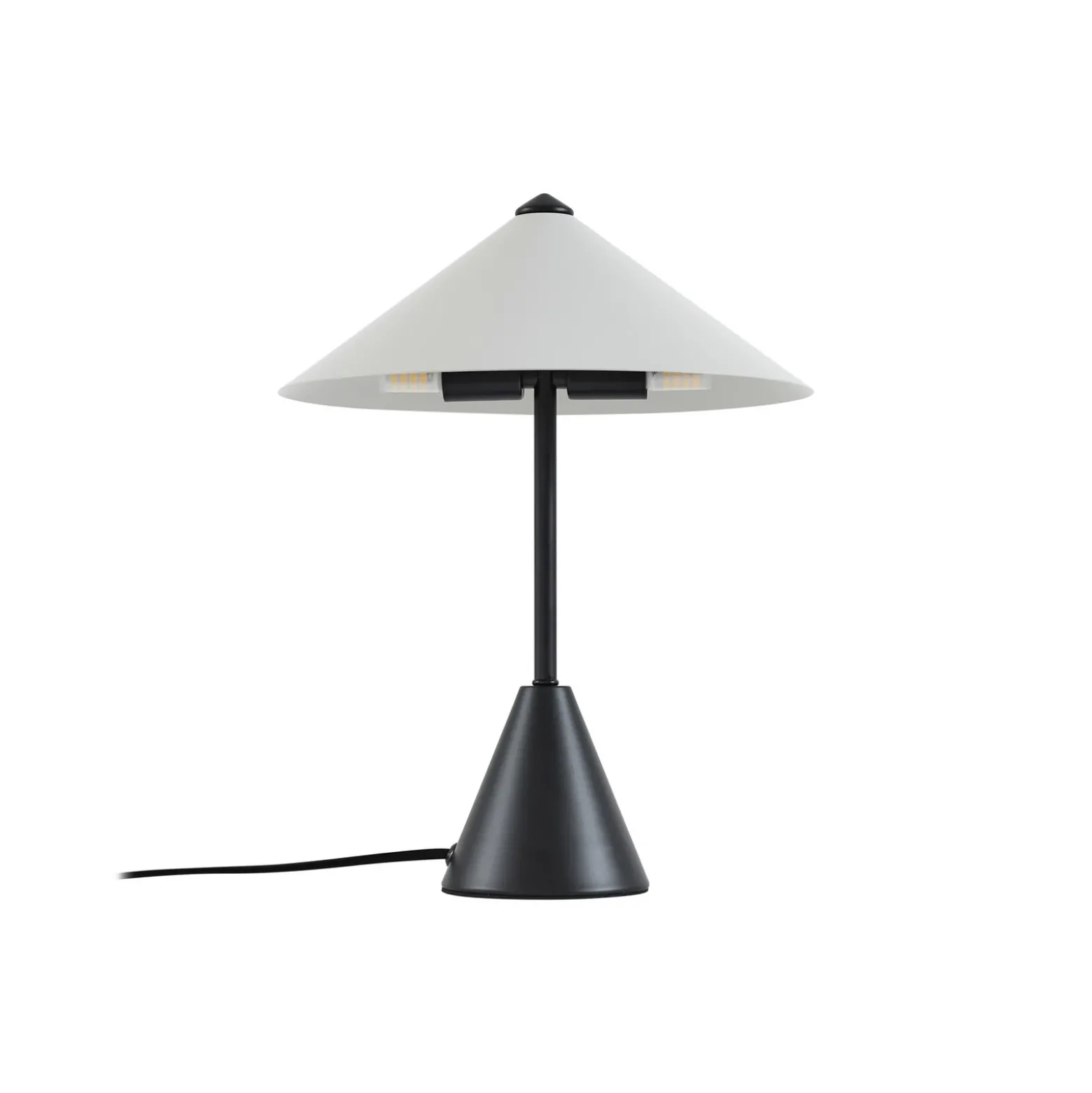 Lámpara de mesa Lindby Norvik, altura 35 cm, negro/gris, metal