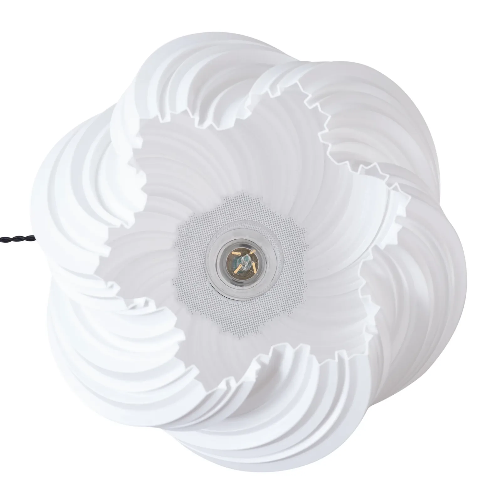 Lámpara de mesa Lindby Nuvia, altura 39,1 cm, blanca, impresión 3D