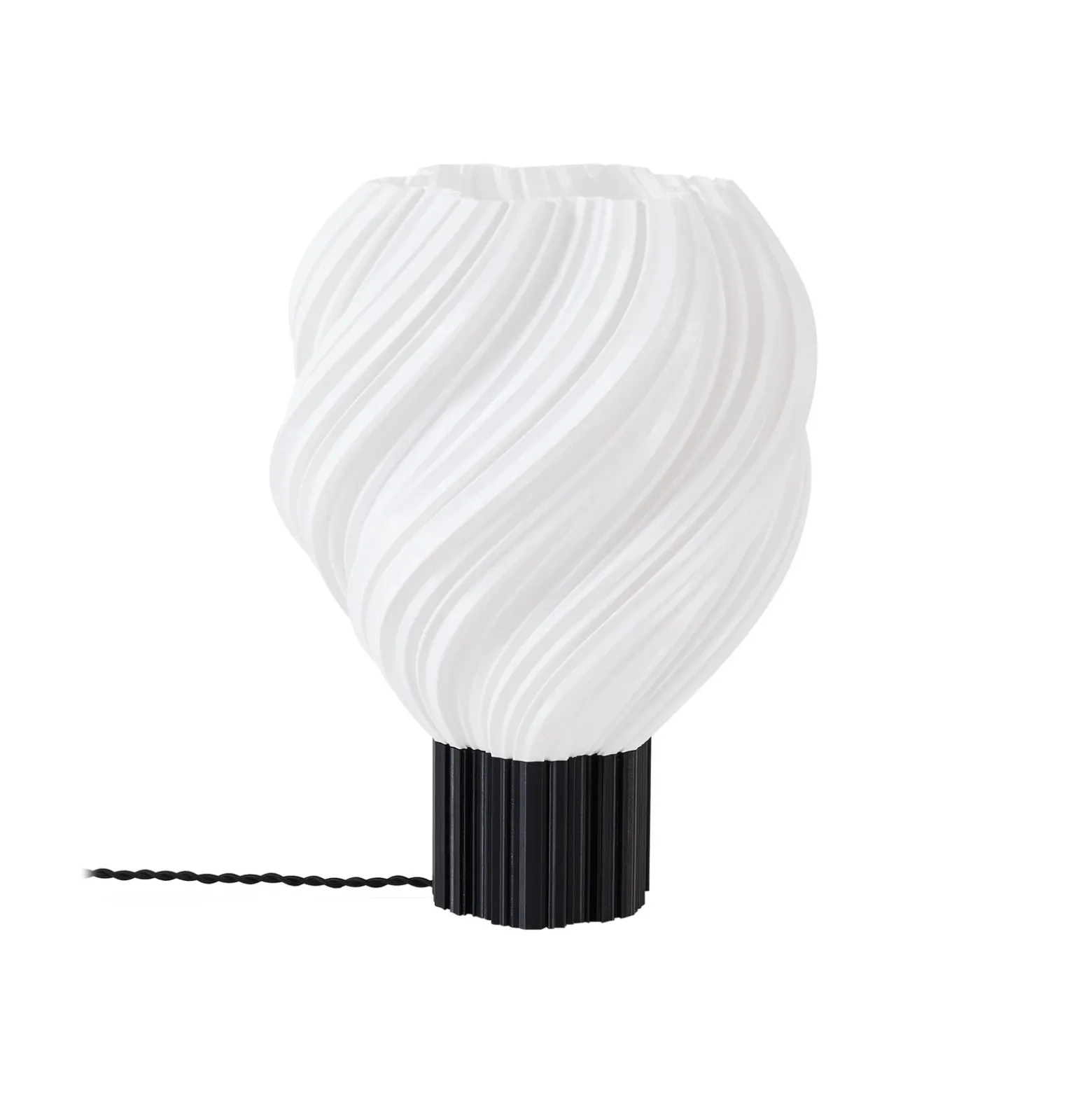 Lámpara de mesa Lindby Nuvia, altura 39,1 cm, blanca, impresión 3D