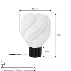 Lámpara de mesa Lindby Nuvia, altura 39,1 cm, blanca, impresión 3D
