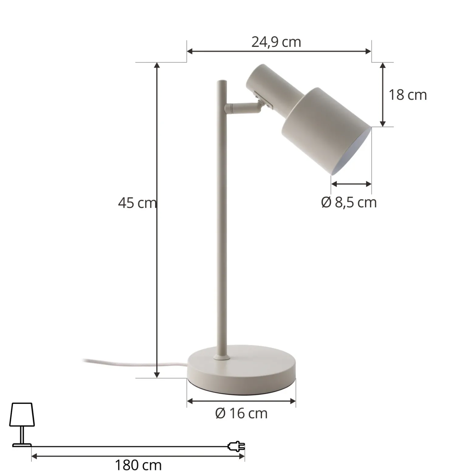 Lámpara de mesa Lindby Ovelia, beige, metal, E27