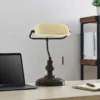 Lámpara de mesa Lindby Profina, 39 cm, marrón óxido, acero