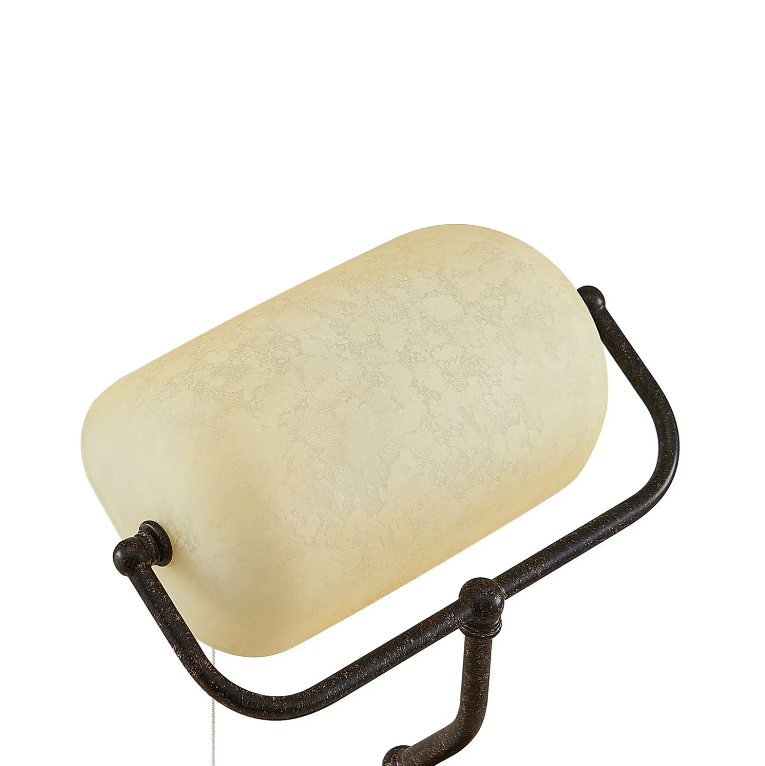 Lámpara de mesa Lindby Profina, 39 cm, marrón óxido, acero