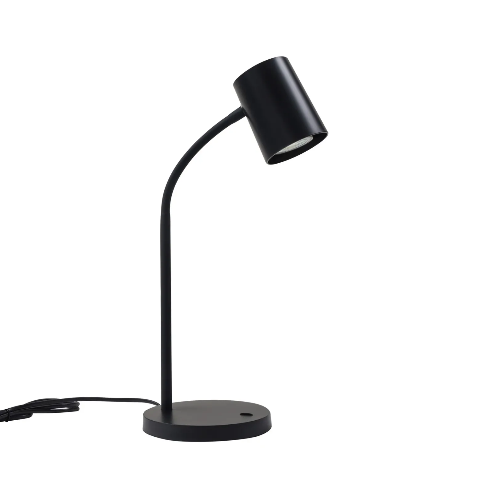 Lámpara de mesa Lindby Radka, negra, plástico, brazo flexible