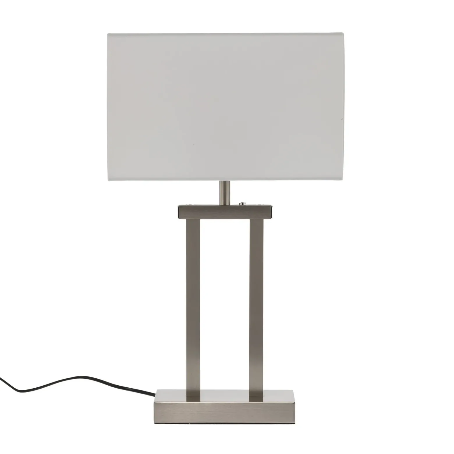 Lámpara de mesa Lindby Sigurd, blanca, tela, altura 54cm, E27