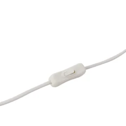 Lámpara de mesa Lindby Sorscha, blanca, hierro, Ø 26 cm