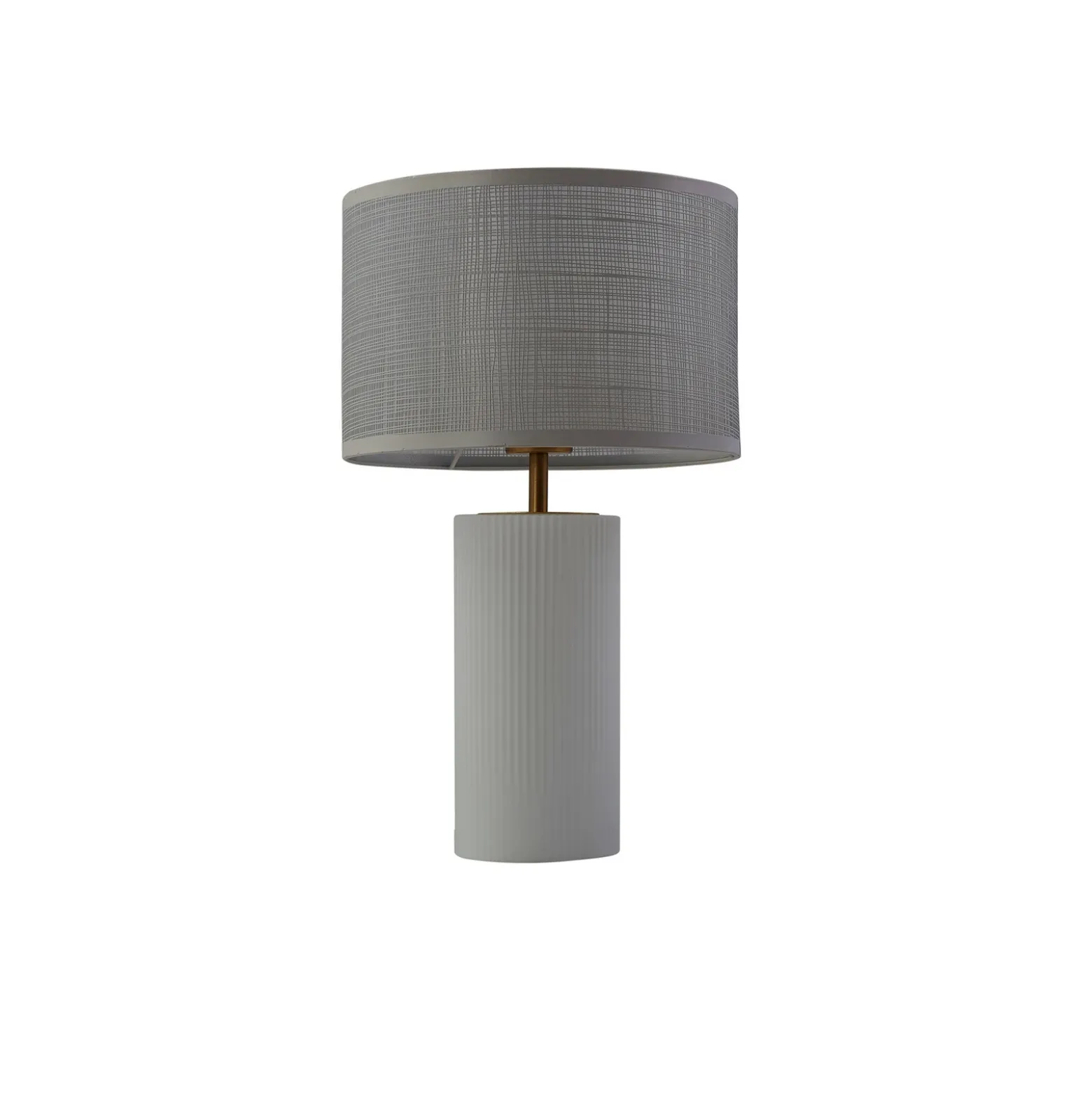 Lámpara de mesa Lindby Sorscha, blanca, hierro, Ø 26 cm