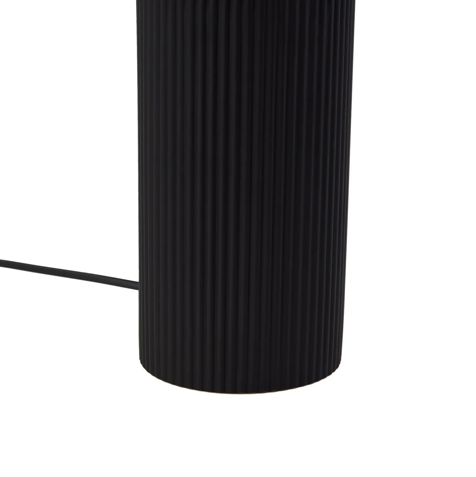 Lámpara de mesa Lindby Sorscha, negra, hierro, Ø 26 cm