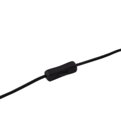 Lámpara de mesa Lindby Sorscha, negra, hierro, Ø 26 cm