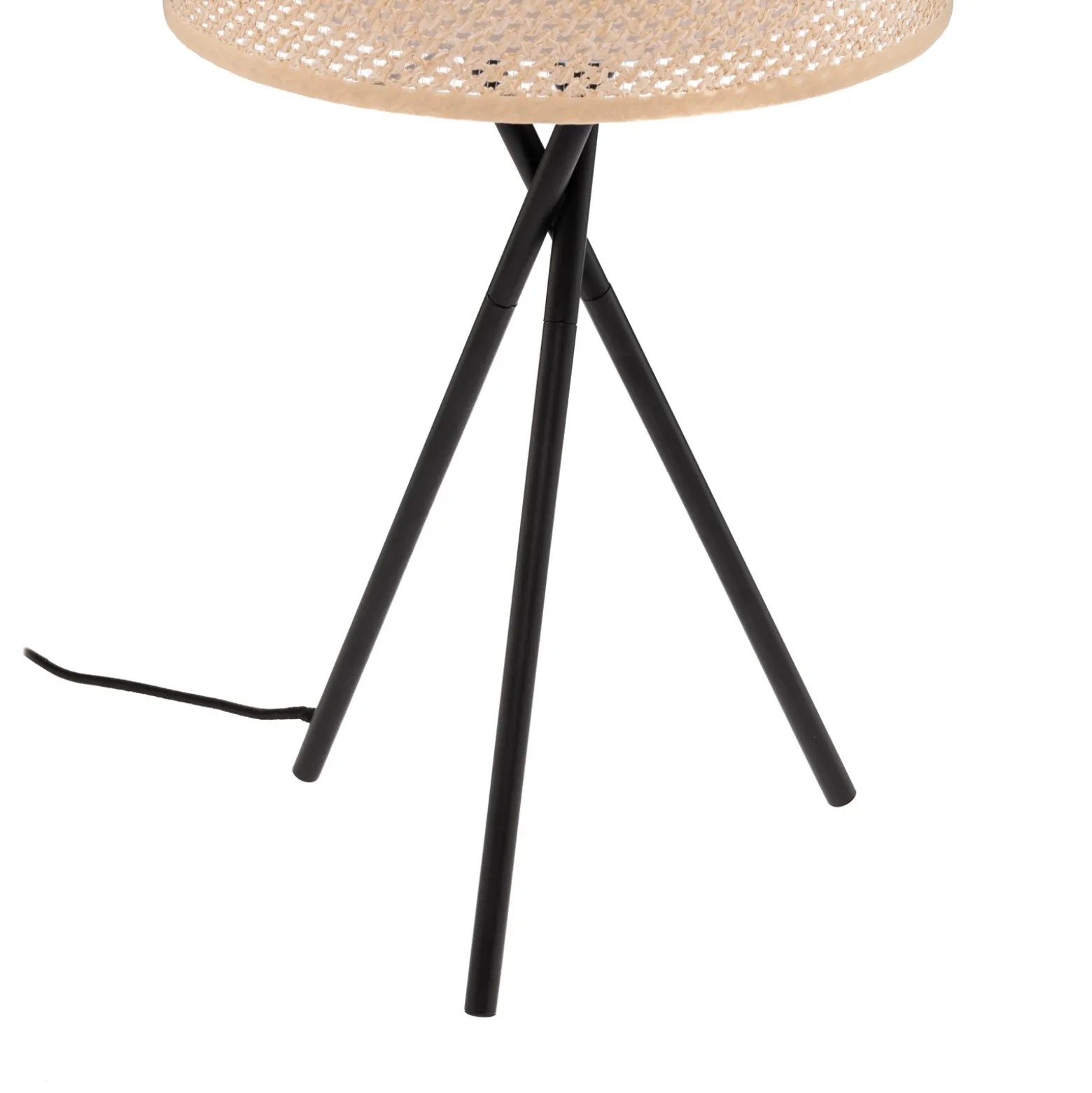 Lámpara de mesa Lindby Soula, Ø 26 cm, beige, plástico, E27
