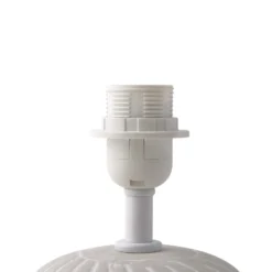 Lámpara de mesa Lindby Thalassia, blanca, Ø 26 cm, cerámica