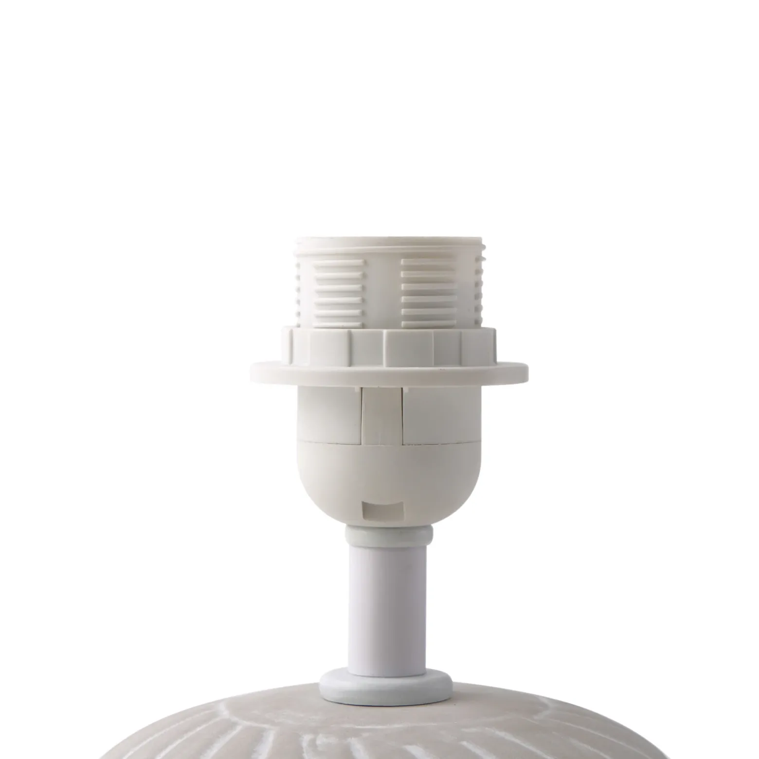 Lámpara de mesa Lindby Thalassia, blanca, Ø 26 cm, cerámica