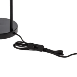Lámpara de mesa Lindby Yaelle, 50 cm de altura, ratán, negro, E27