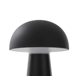 Lámpara de mesa Lindby Zyre LED recargable, negra, IP44, regulador táctil