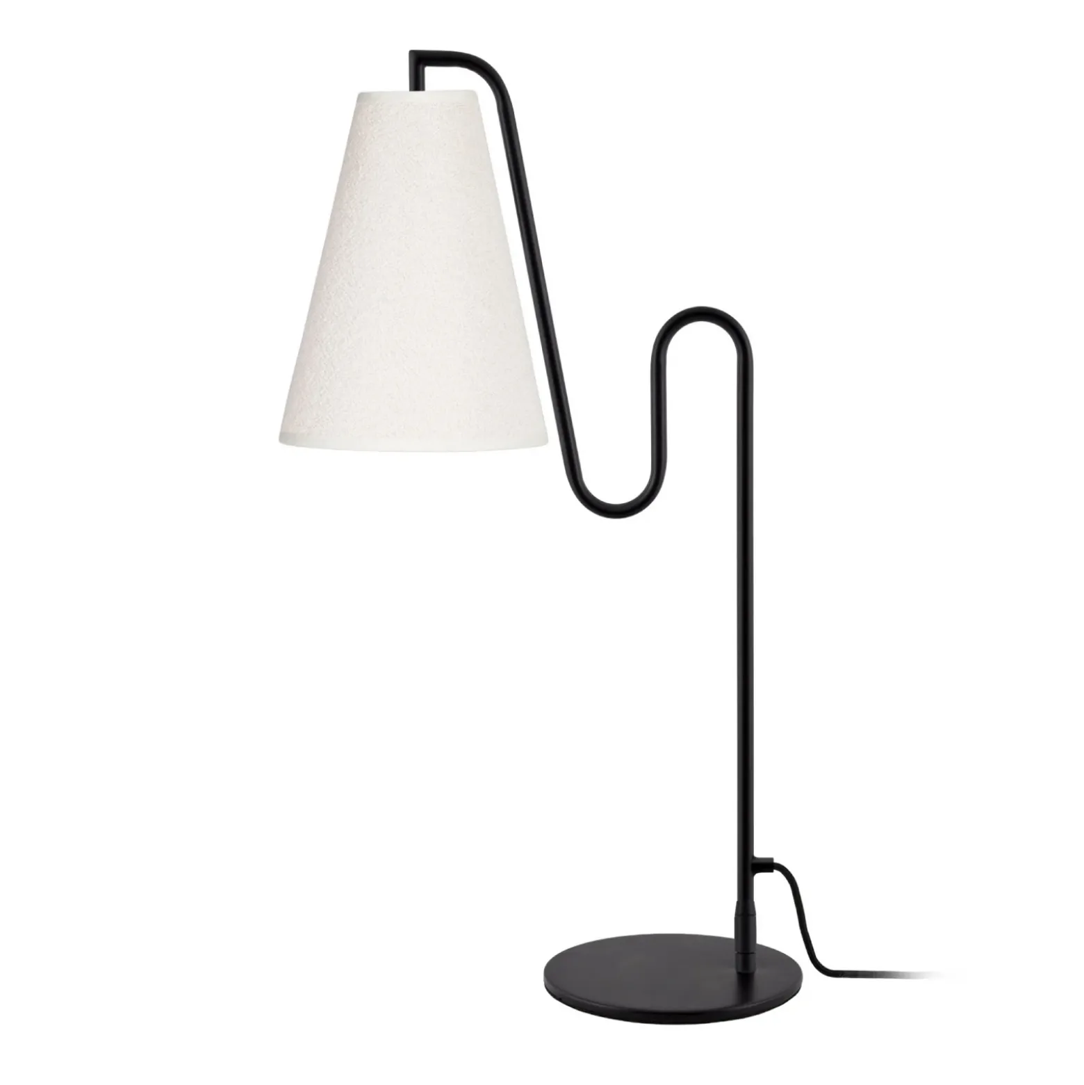 Lámpara de mesa Lou de Globen Lighting, negro/blanco, altura 55 cm